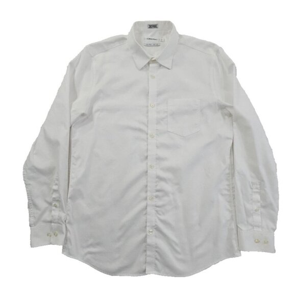 Calvin Klein Cool Tech Non Iron Shirt Men's M White Long Sleeve Button-Down EUC - Picture 1 of 15
